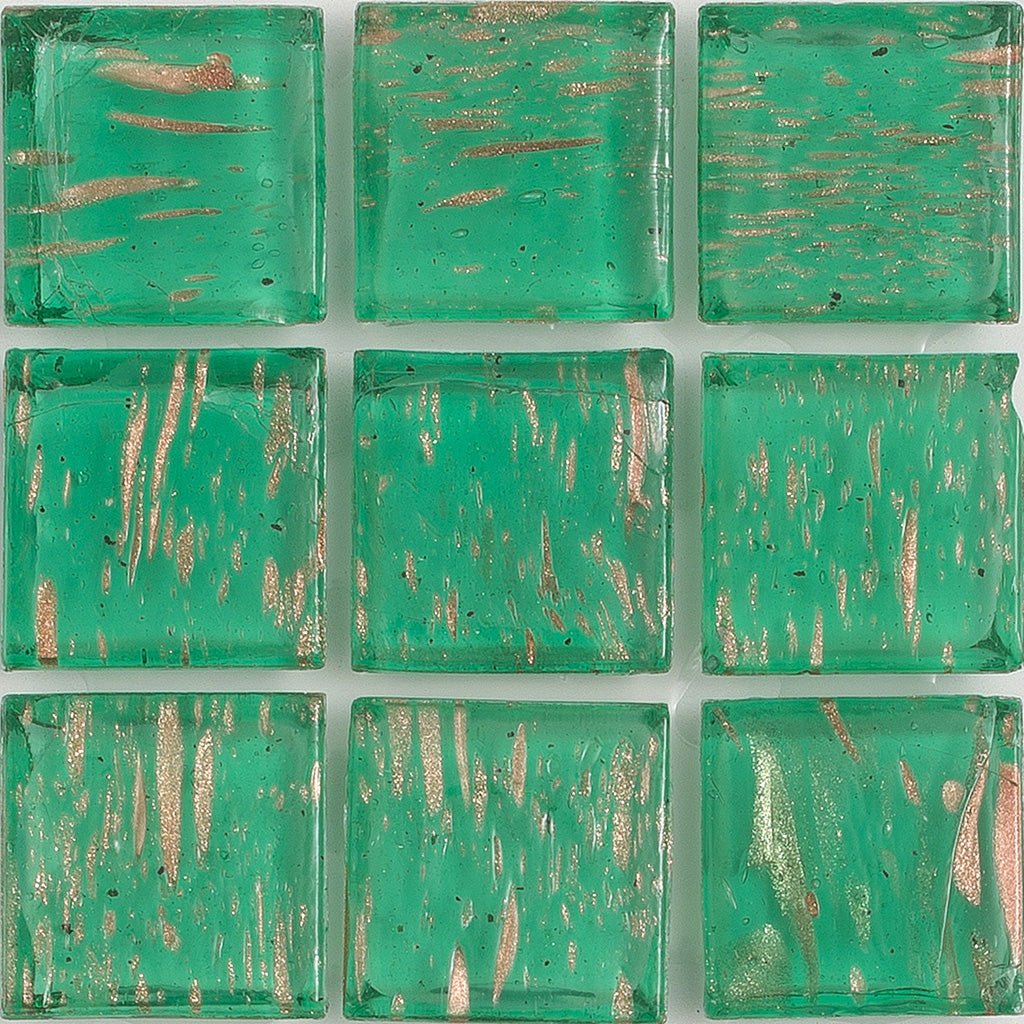 Malachite Aventurina, 1" x 1" - Glass Tile