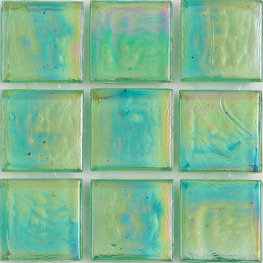 Malachite Iridescent, 1" x 1" - Glass Tile