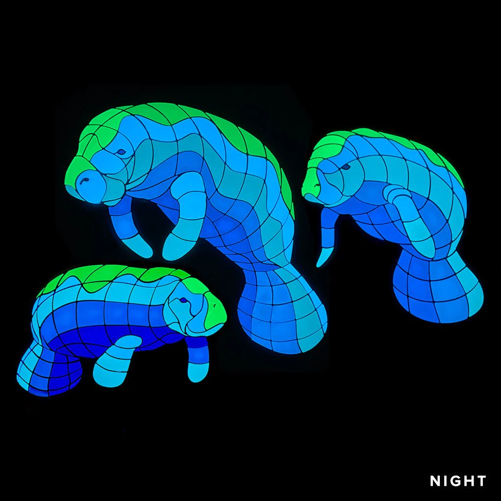 Manatee Family - Glow in the Dark Pool Mosaics - Image 2