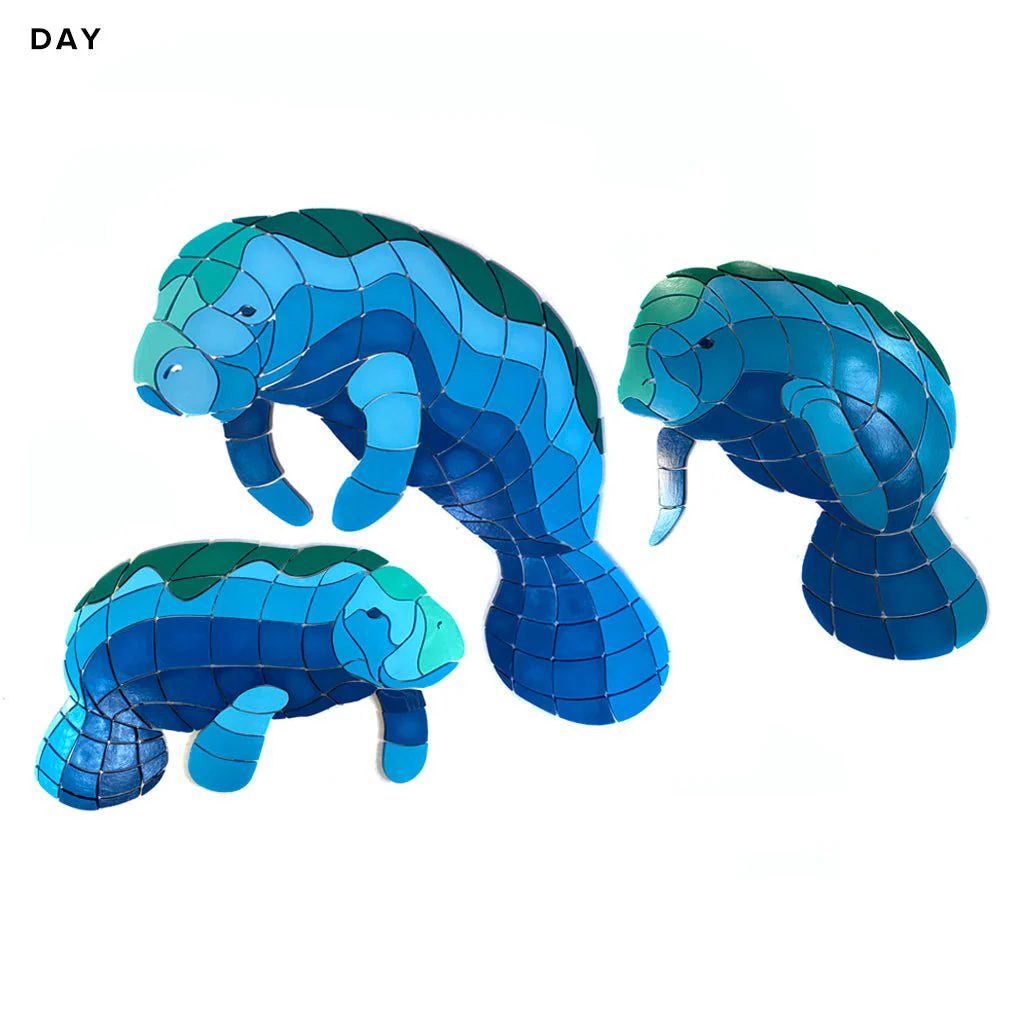 Manatee Family - Glow in the Dark Pool Mosaics - Image 3