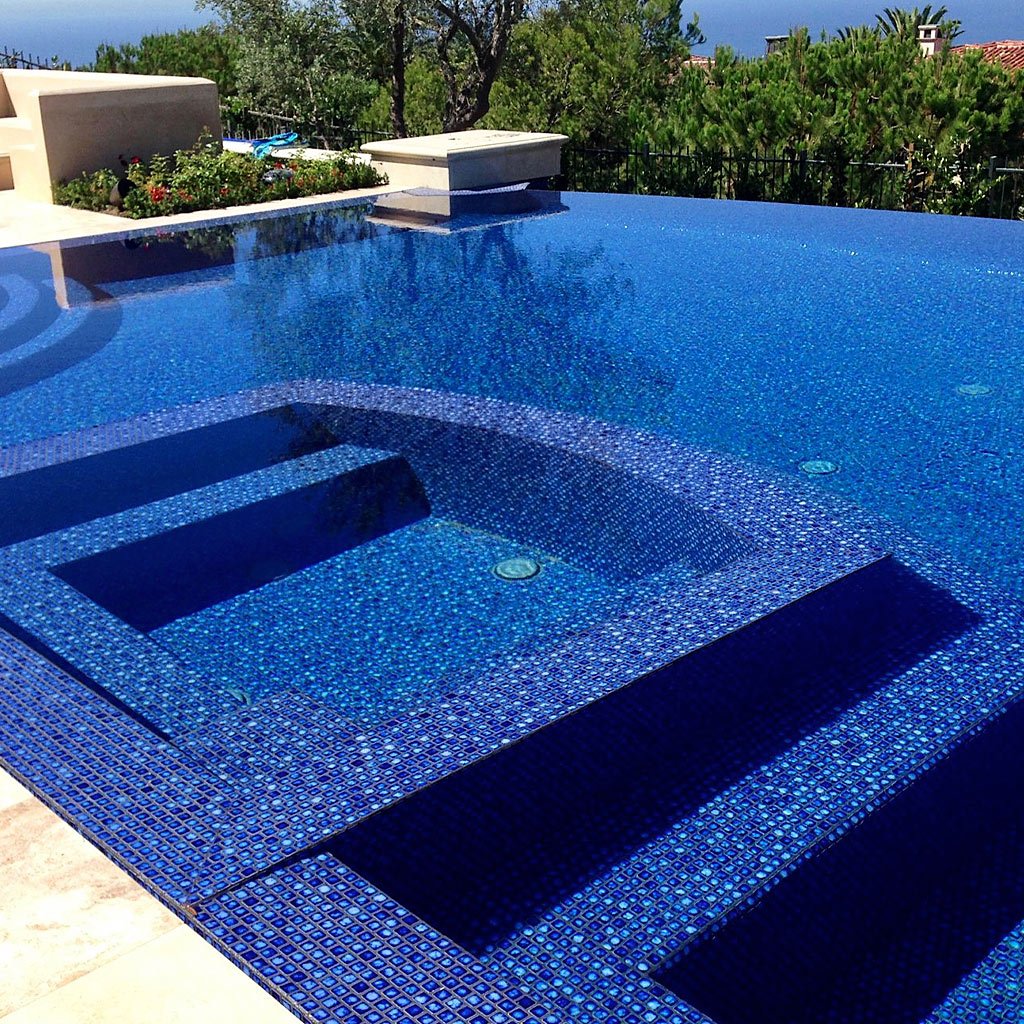 Marble Blue, 1" x 1" - Porcelain Pool Tile - Image 2