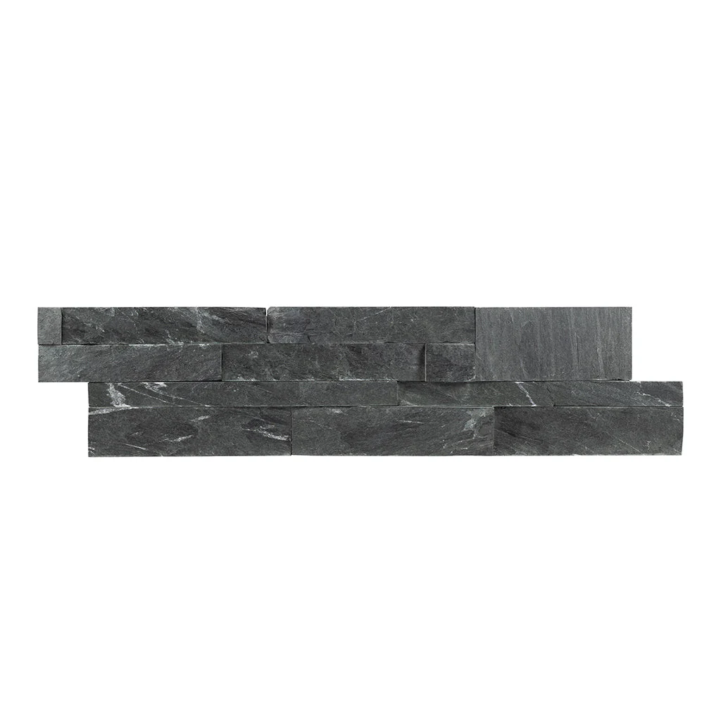 Marine Black, 6" x 24" Ledger Panel - Stacked Natural Stone