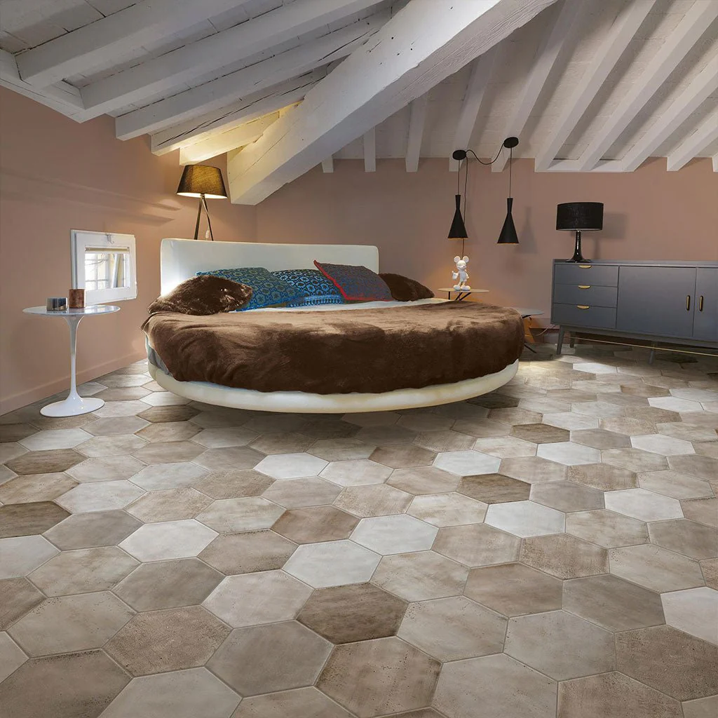 Matte Beige, Hexagon - Porcelain Tile - Image 2