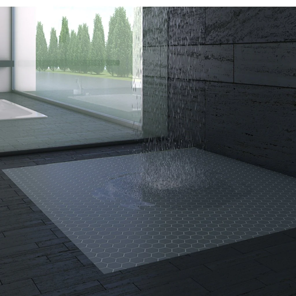 Matte Dark Grey, Flat Hexagon Mosaic - Glass Tile - Image 3