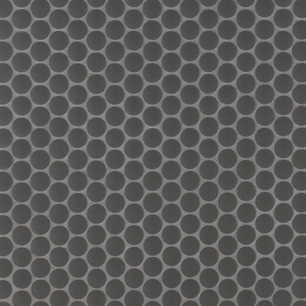 Matte Nero, Penny Round Mosaic - Porcelain Tile - Image 2