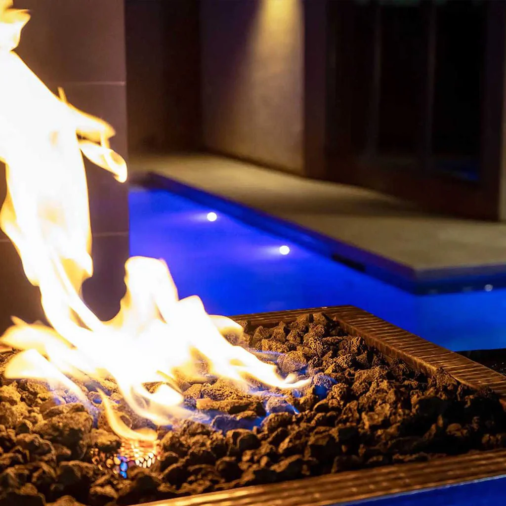 Maya Fire and Water Bowl, Hammered Copper - Pool Feature - Image 5