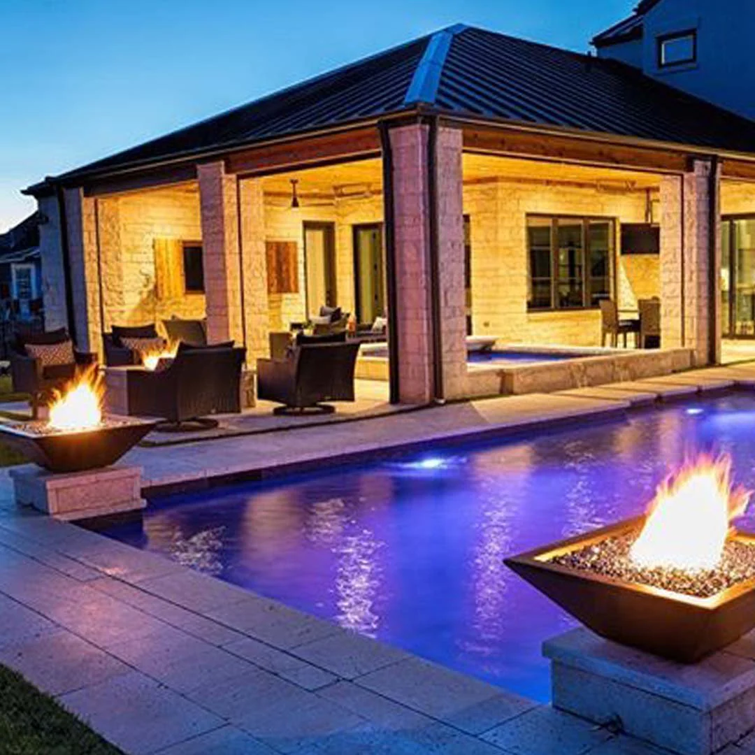 Maya 24" Fire Bowl - GFRC Concrete - Fire Feature - Image 4