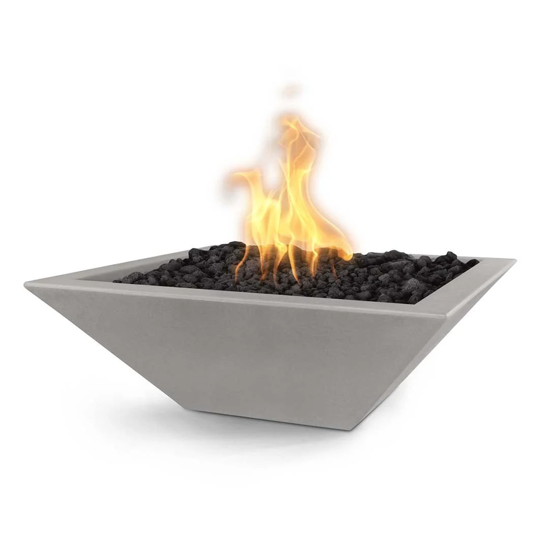 Maya 30" Square Fire Bowl - GFRC Concrete - Fire Feature - Image 13