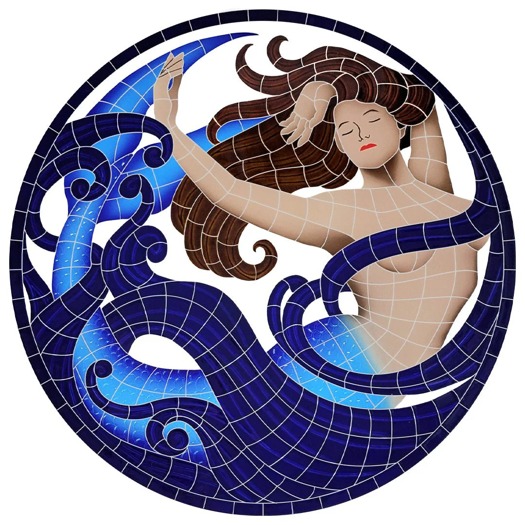 Mermaid Medallion - Pool Mosaic