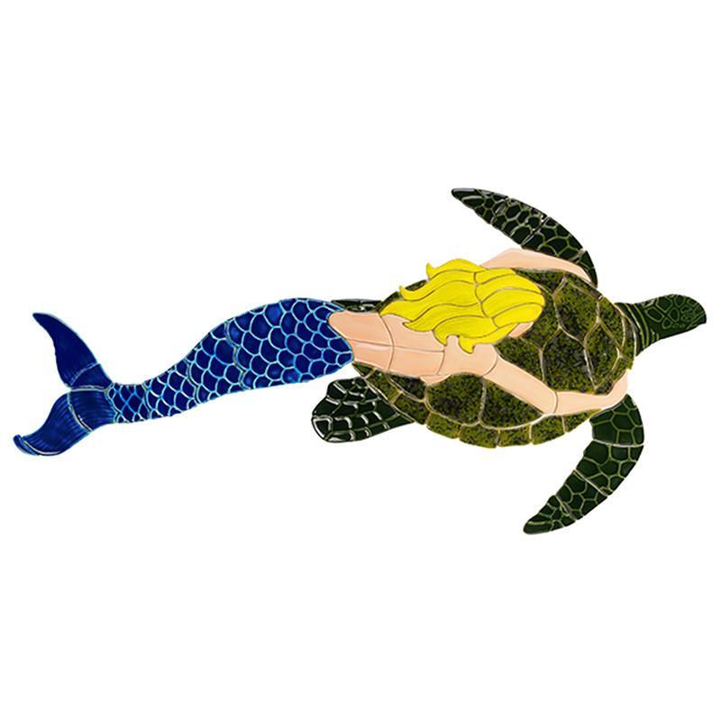 Mermaid & Turtle-Blonde - Pool Mosaic