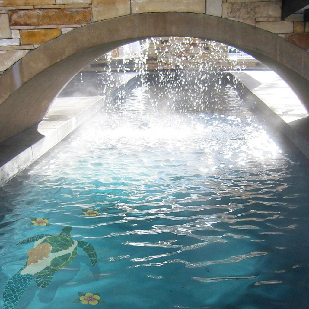 Mermaid & Turtle w/Shadow - Pool Mosaic - Image 2