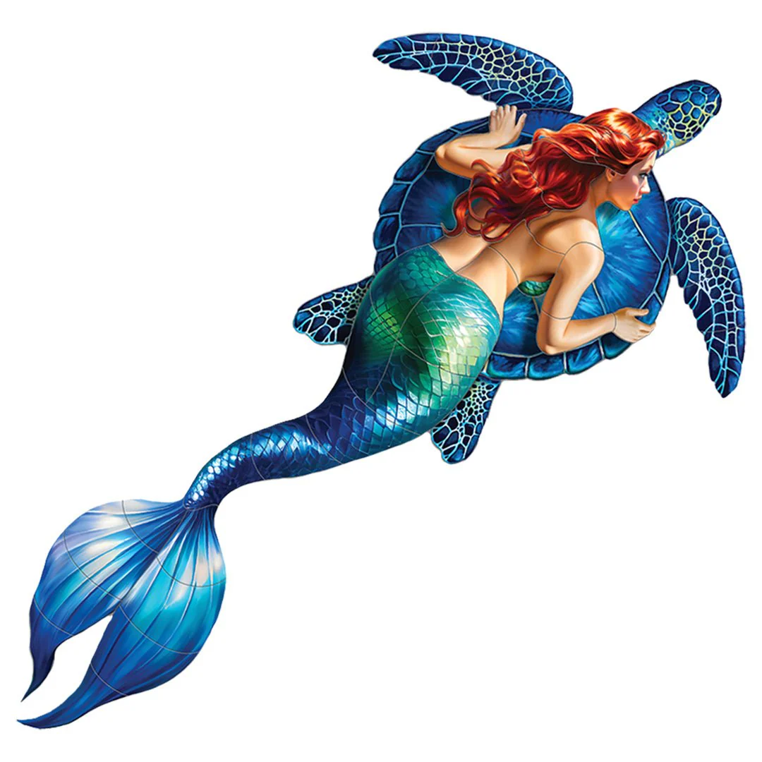 Mermaid with Blue Turtle - Pool Mosaic