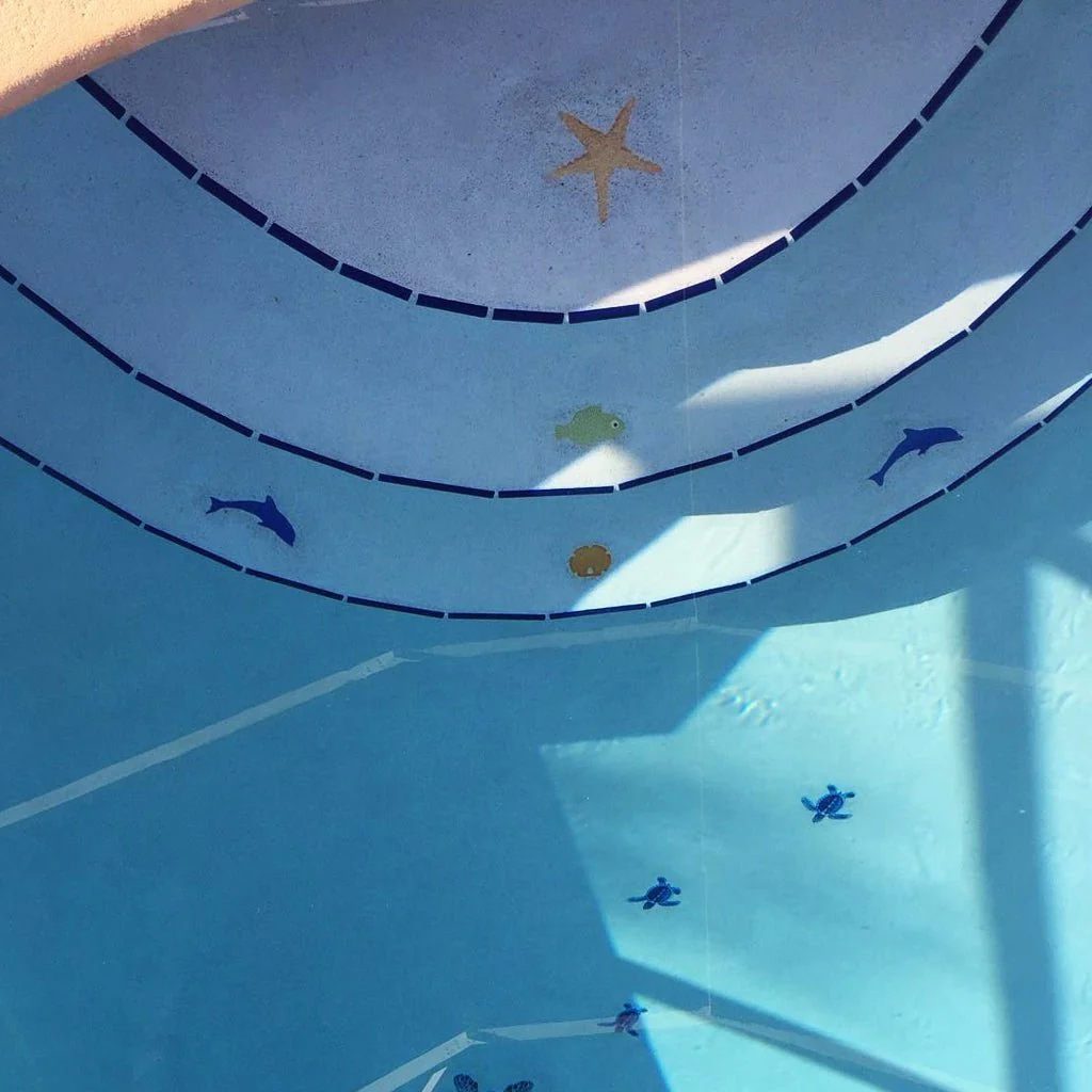Mini Dolphin Light Blue 6" - Pool Mosaic - Image 2