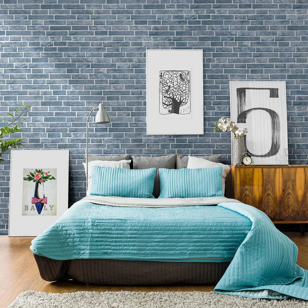Mirtillo Interlocking Brick, 6.5" x 15.25" - Porcelain Tile - Image 2