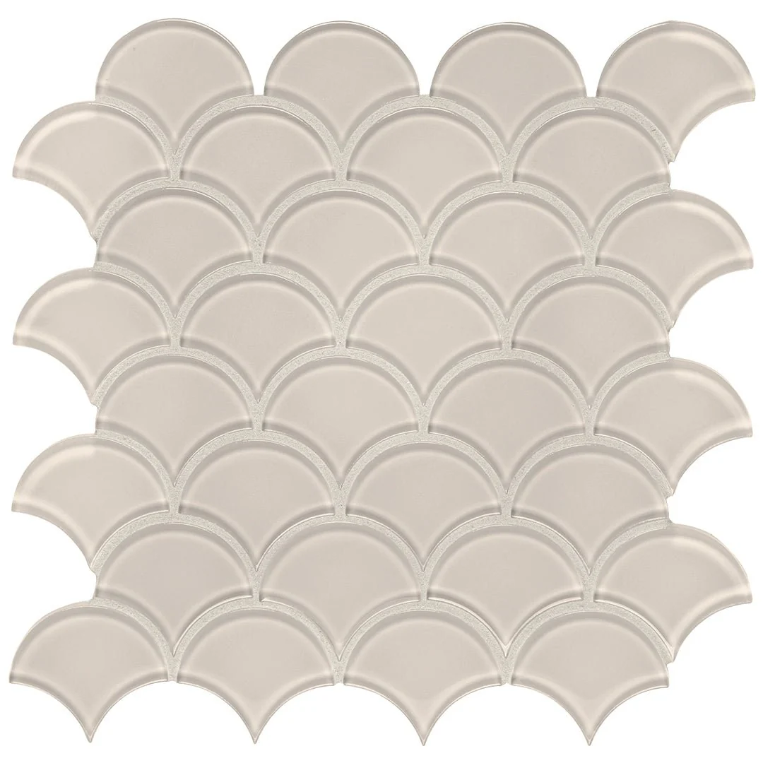 Mist, Scallop - Glass Tile
