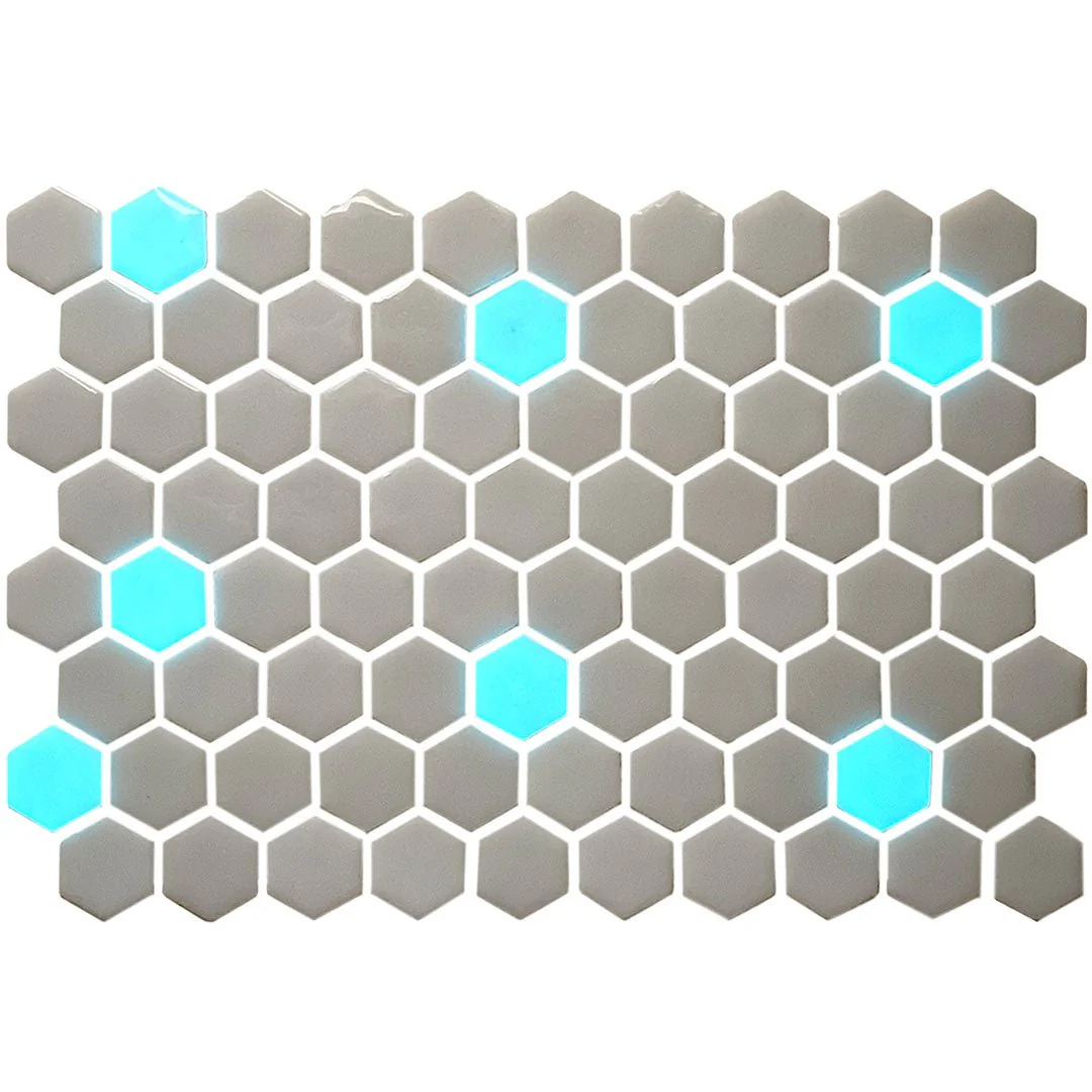 Misty Harbor, Hexagon Mosaic - Glass Tile - Image 3