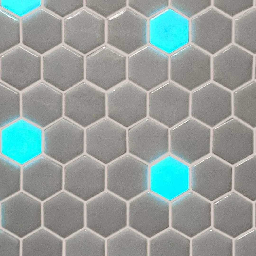 Misty Harbor, Hexagon Mosaic - Glass Tile - Image 6