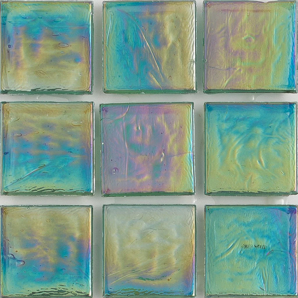 Moldavite Iridescent, 1" x 1" - Glass Tile