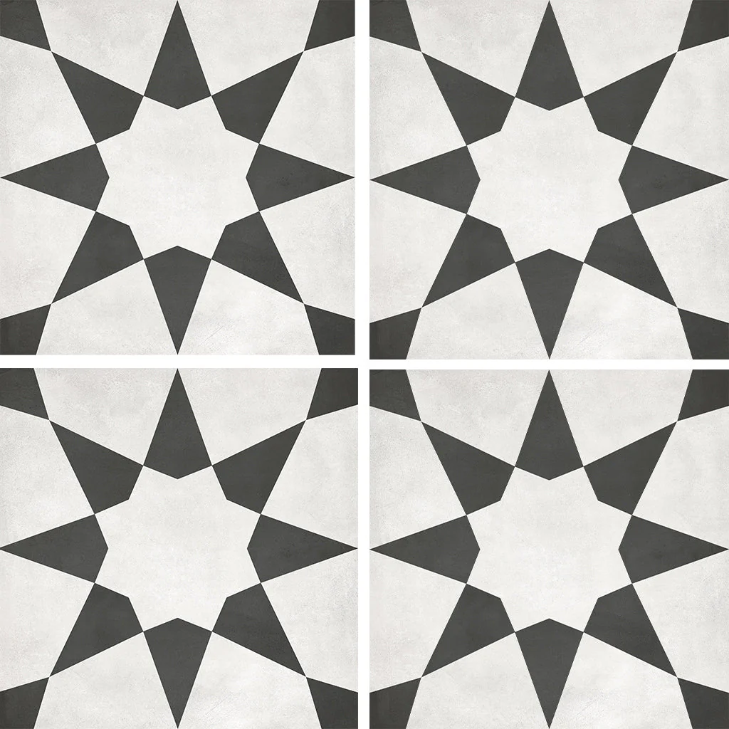 Monochrome Stellar, 8" x 8" - Porcelain Tile