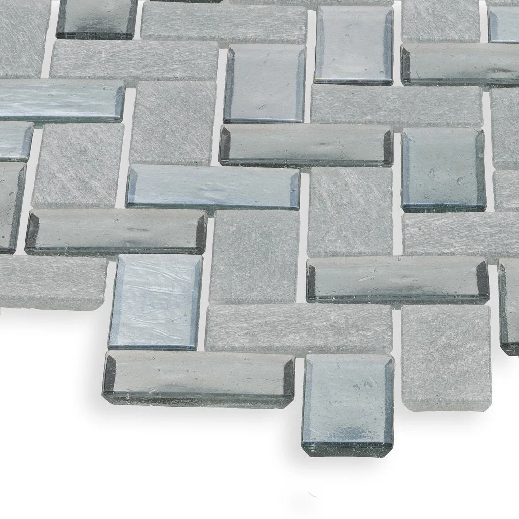 Moonlight, Herringbone - Glass Tile - Image 2
