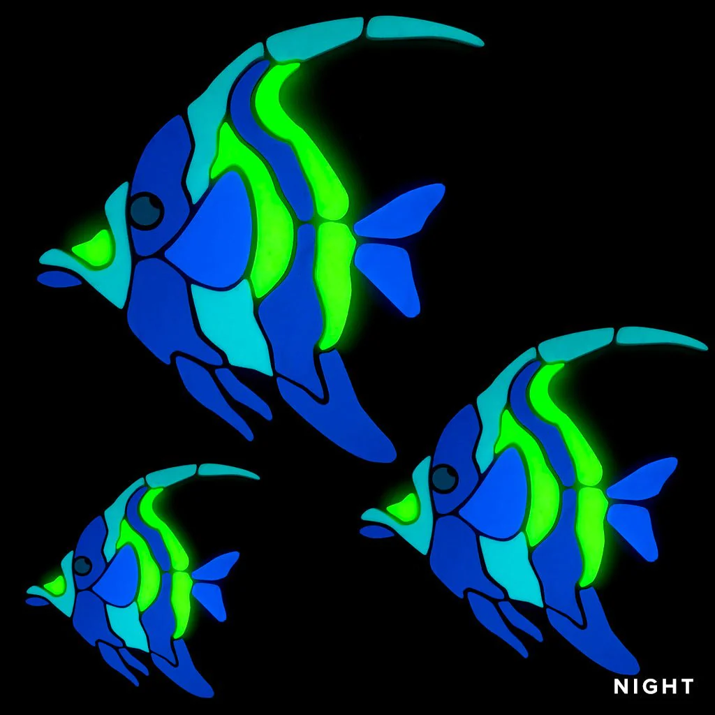 Moorish Idol Fish Family - Glow in the Dark Pool Mosaics - Image 2