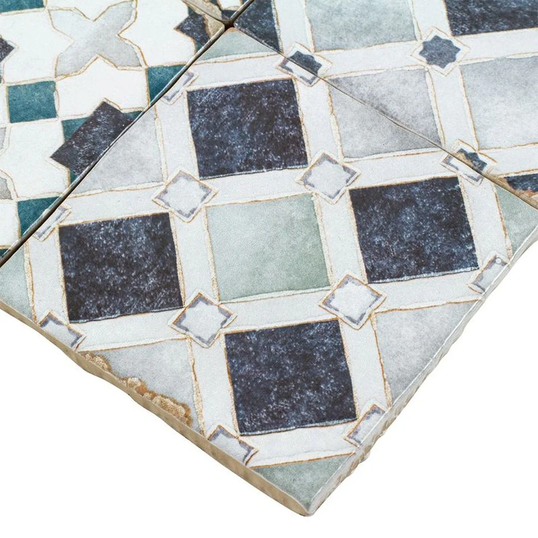Moroccan Mix Azure, 4" x 4" - Ceramic Tile