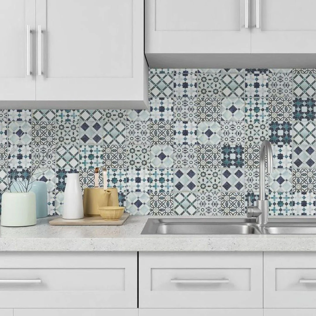 Moroccan Mix Azure, 4" x 4" - Ceramic Tile - Image 2