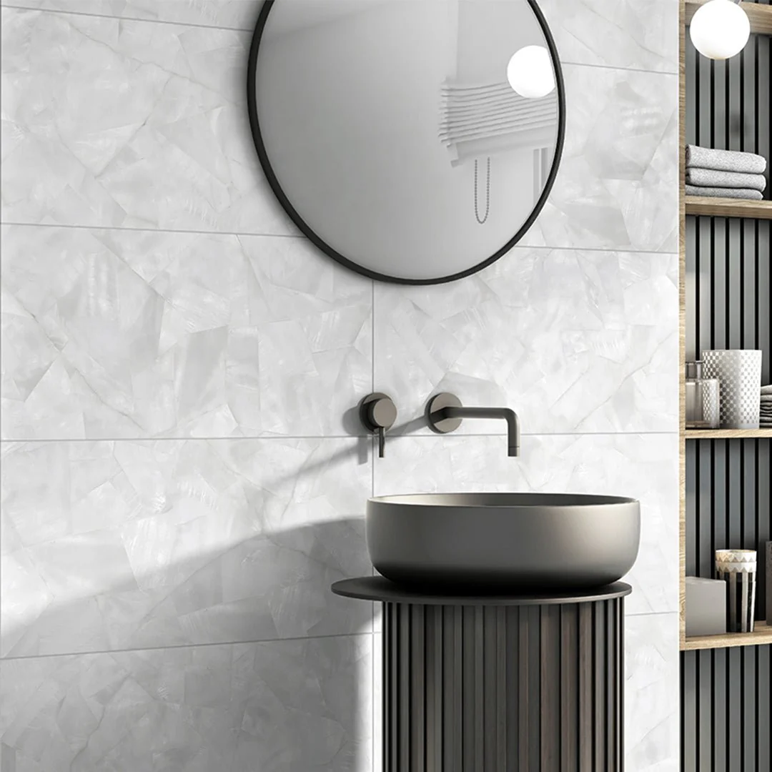 Mother of Pearl Matte Silver, 12" x 24" - Porcelain Tile - Image 3
