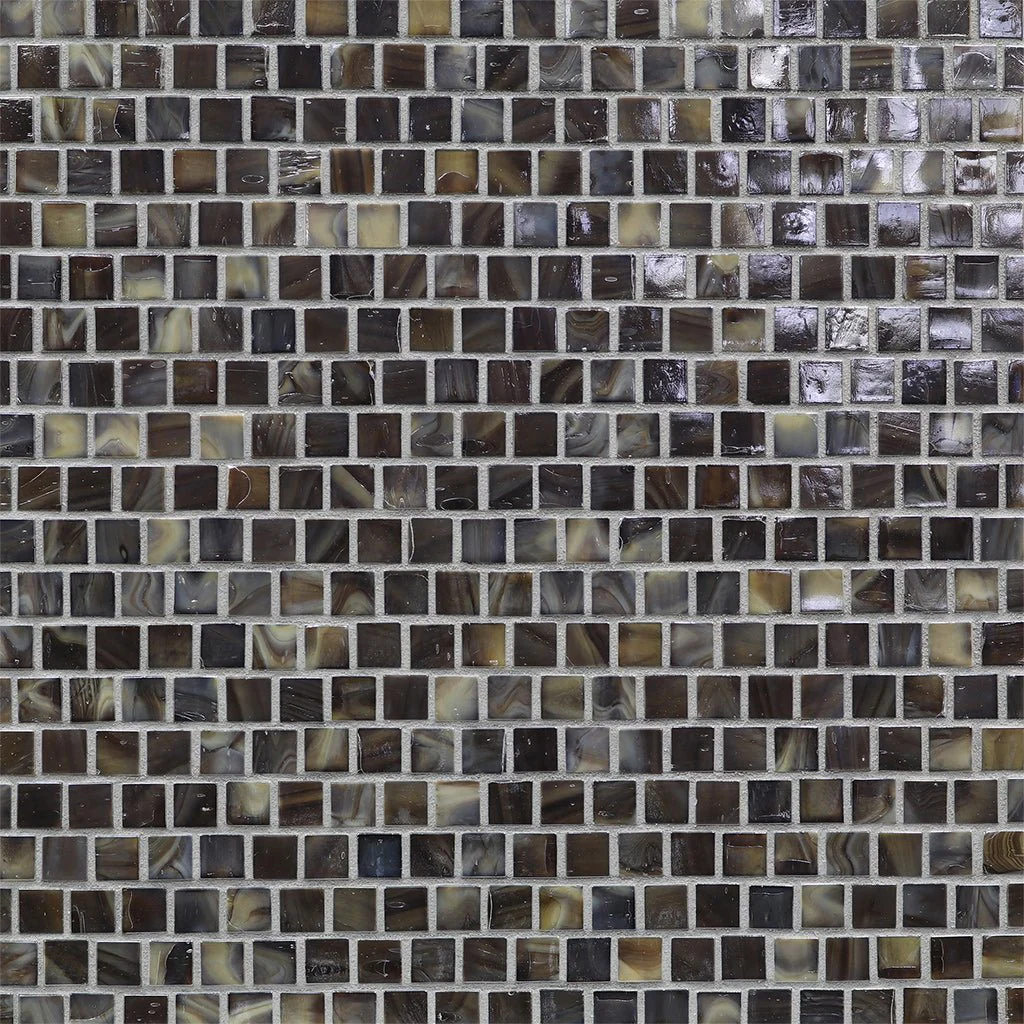 Cafe au Lait Iridescent, 5/8" x 5/8" - Glass Tile