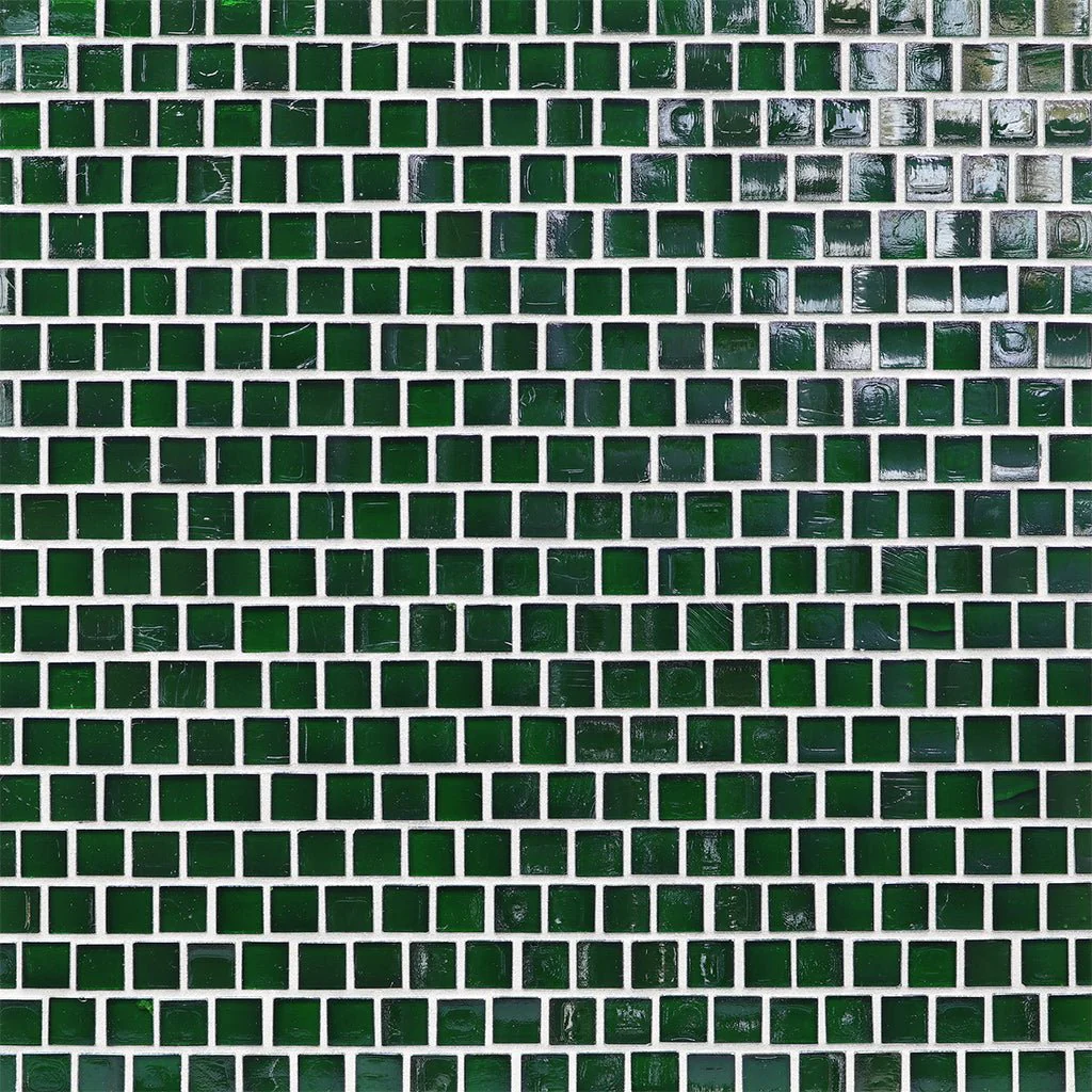 Evergreen Iridescent, 5/8" x 5/8" - Glass Tile