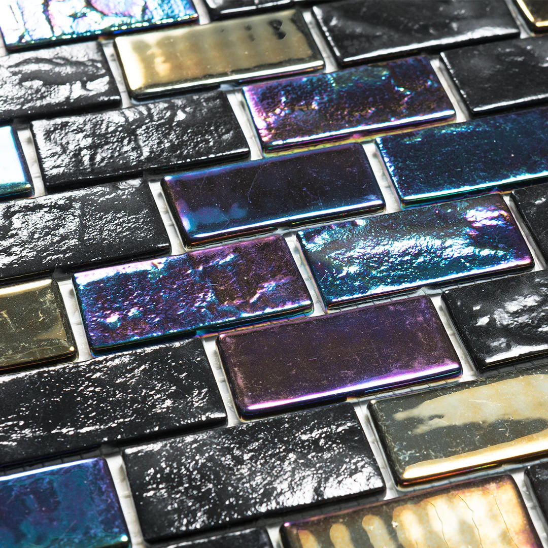 Mystic Black, 1" x 2" Trabado - Glass Tile - Image 3