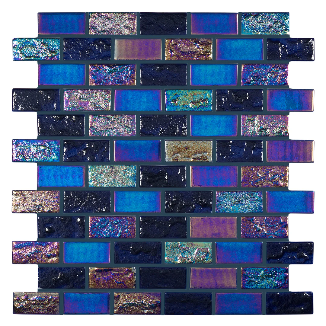 Mystic Blue, 1" x 2" Trabado - Glass Tile