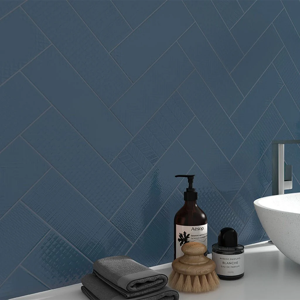 Navy 3D Mix, 4" x 12" - Ceramic Tile - Image 2