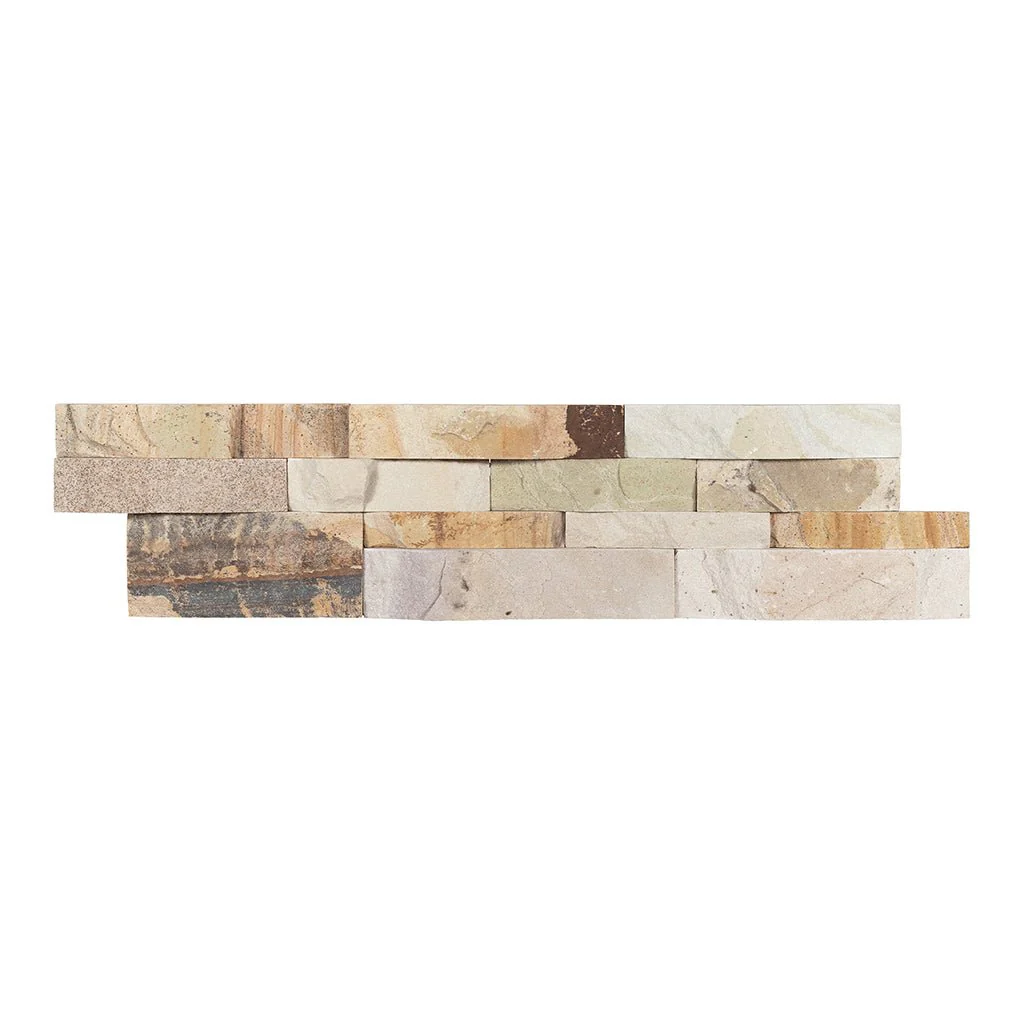 New Honey Wheat, 6" x 24" Ledger Panel - Stacked Natural Stone