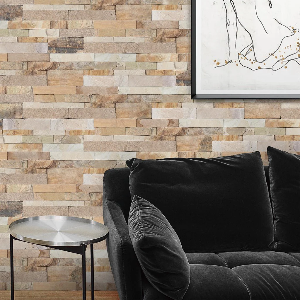 New Honey Wheat, 6" x 24" Ledger Panel - Stacked Natural Stone - Image 2