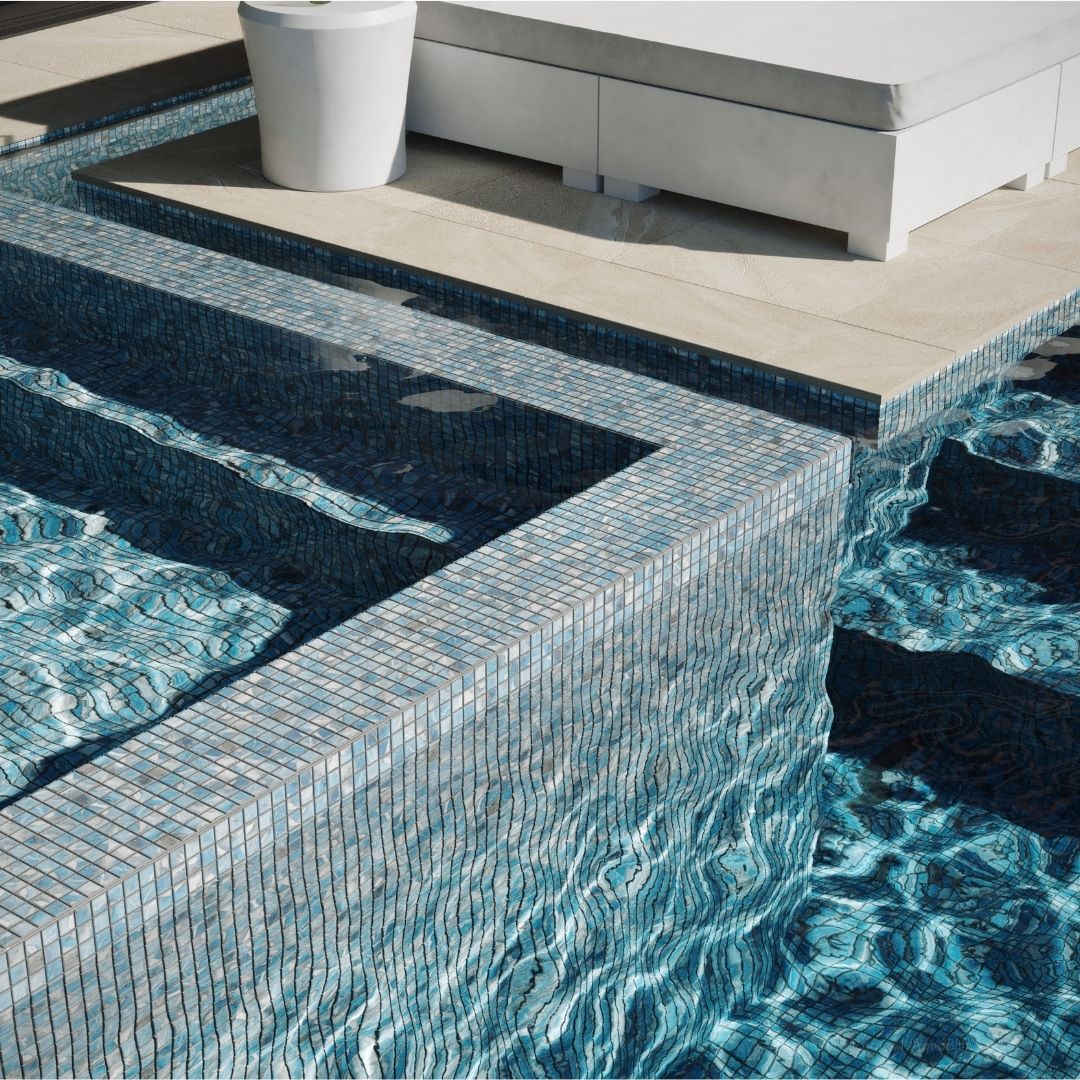 Oasis Blue, 1.5" x 1.5" - Glass Tile - Image 3