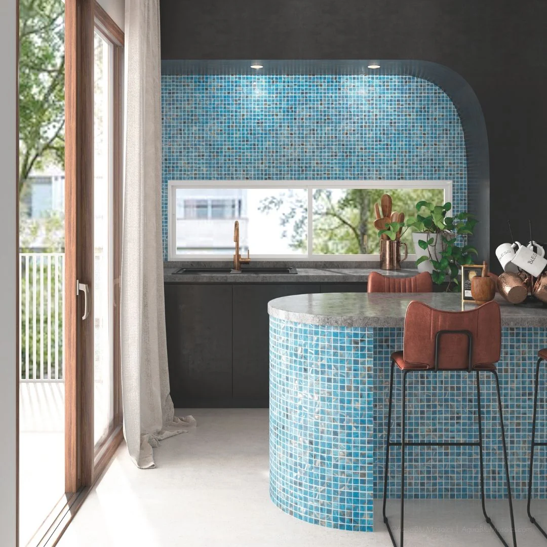 Oasis Blue, 1.5" x 1.5" - Glass Tile - Image 6