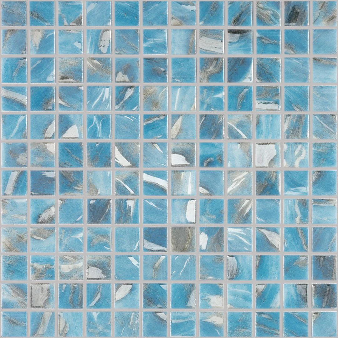 Oasis Blue, 1" x 1" - Glass Tile