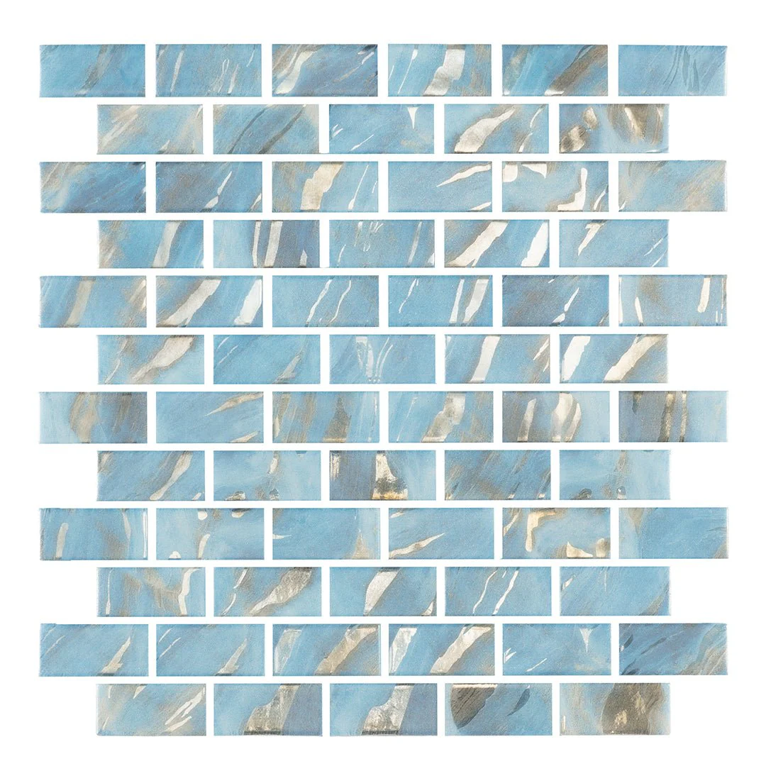 Oasis Blue, 1" x 2" - Glass Tile