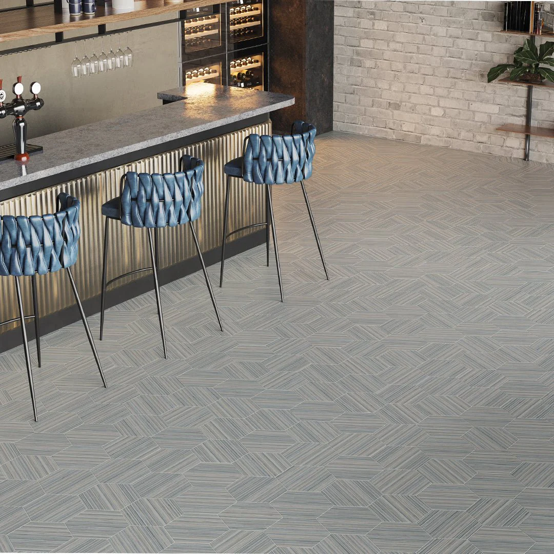 Oasis Blue Hexagon, 9.25" x 9.25" - Porcelain Tile - Image 2