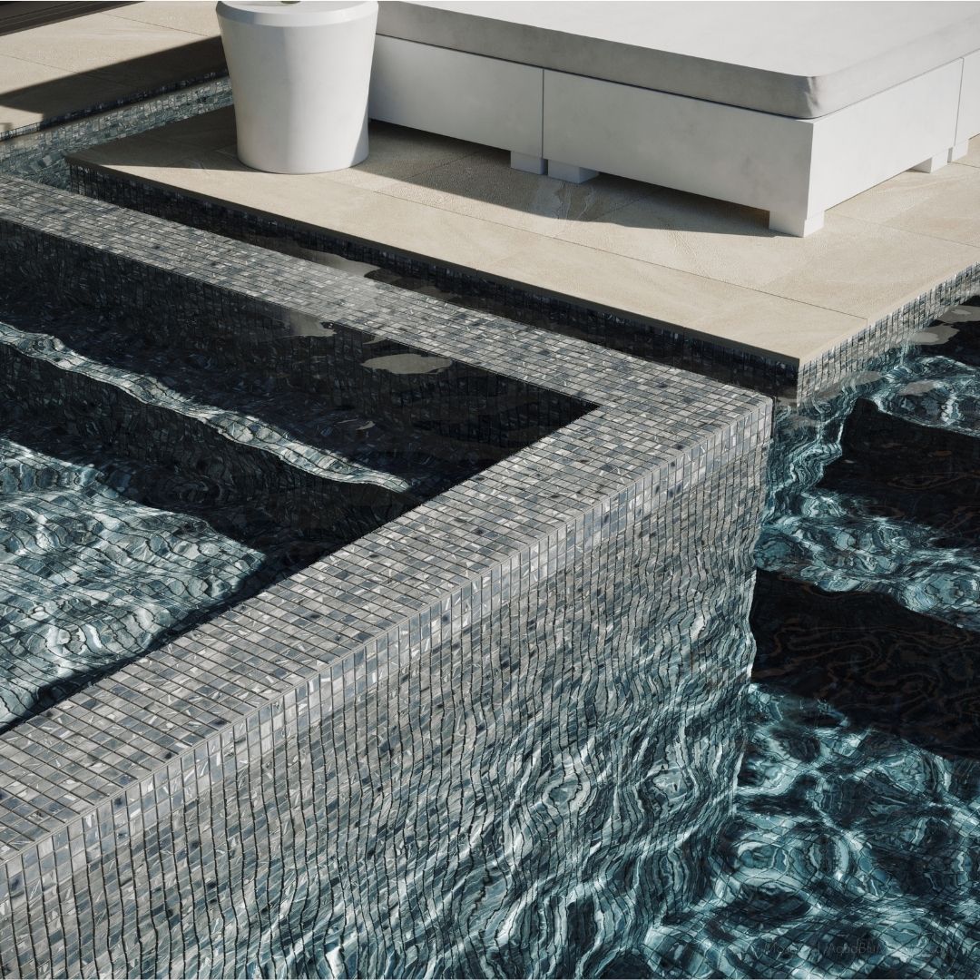 Oasis Gray, 1" x 1" - Glass Tile - Image 4