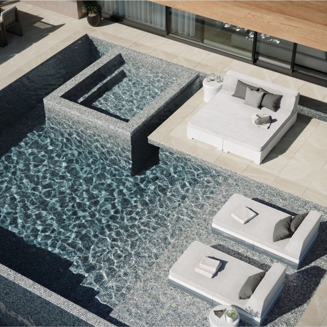 Oasis Gray, 1" x 1" - Glass Tile - Image 2