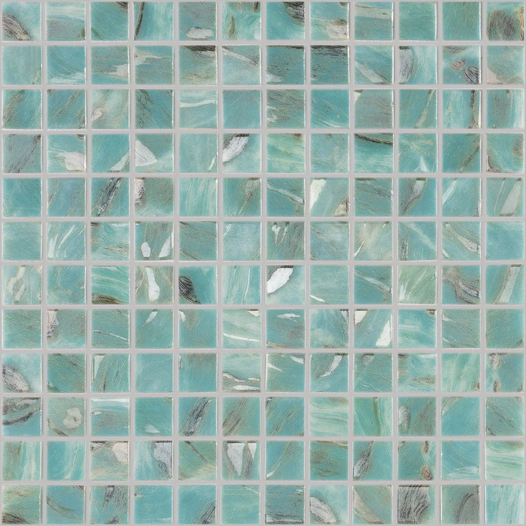 Oasis Turquoise, 1" x 1" - Glass Tile