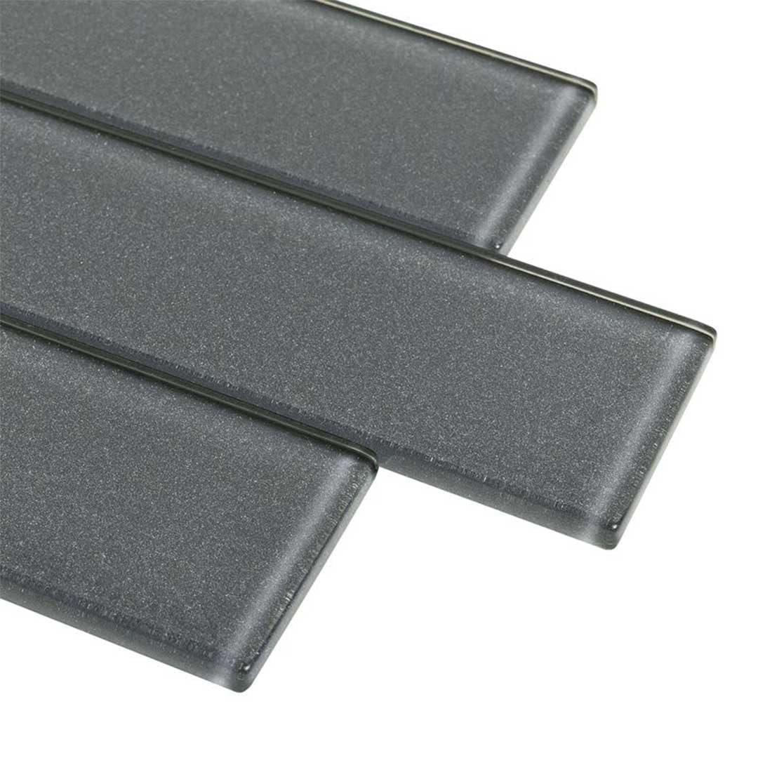 Ocean Sparkle Grey, 2" x 12" - Glass Tile - Image 4
