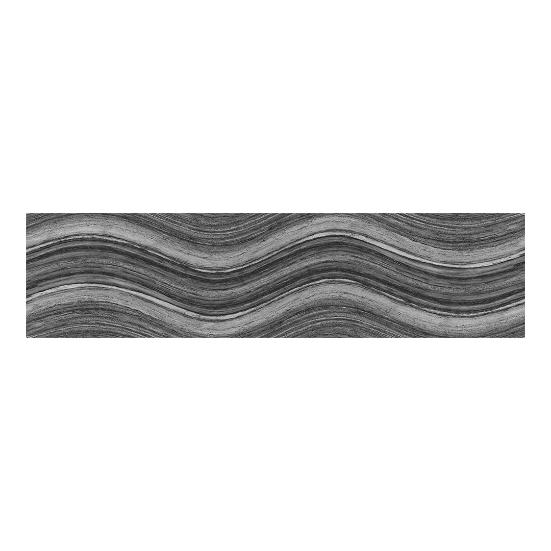 Ocean Wave Charcoal, 6" x 24" - Porcelain Tile