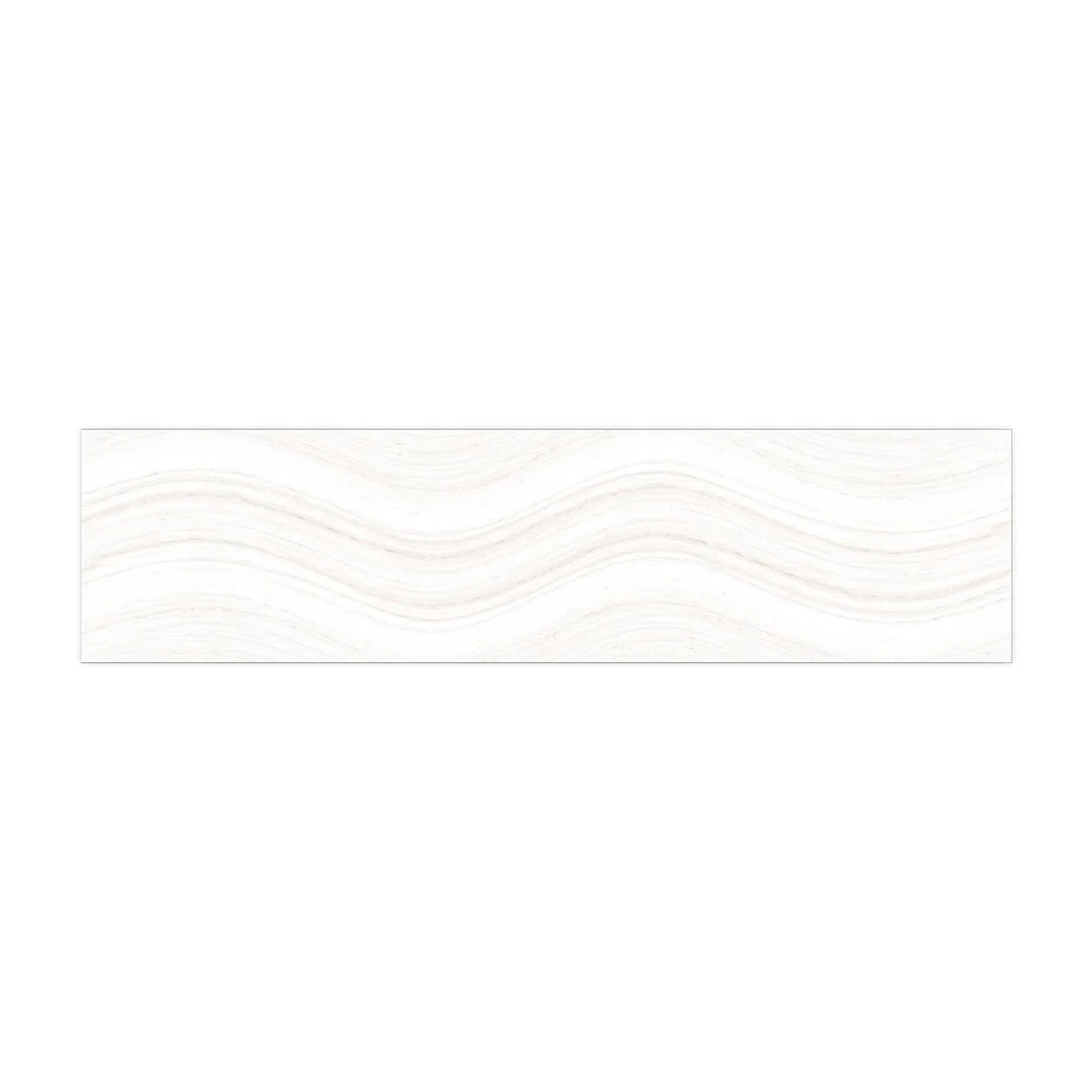 Ocean Wave Ice White, 6" x 24" - Porcelain Tile