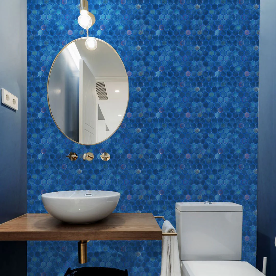 Oceanic, Hexagon Mosaic - Glass Tile - Image 2