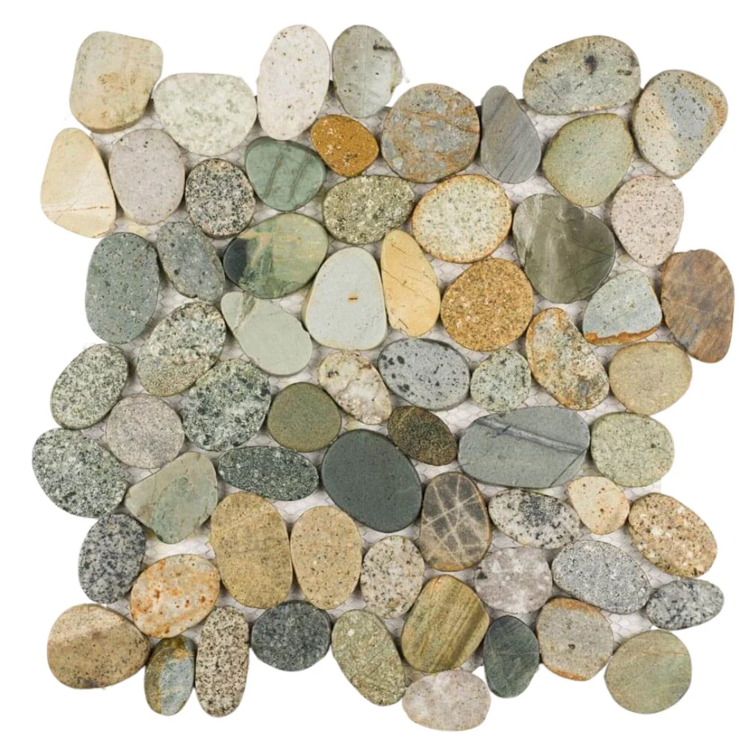 Olive Mix - Shaved Pebble Tile