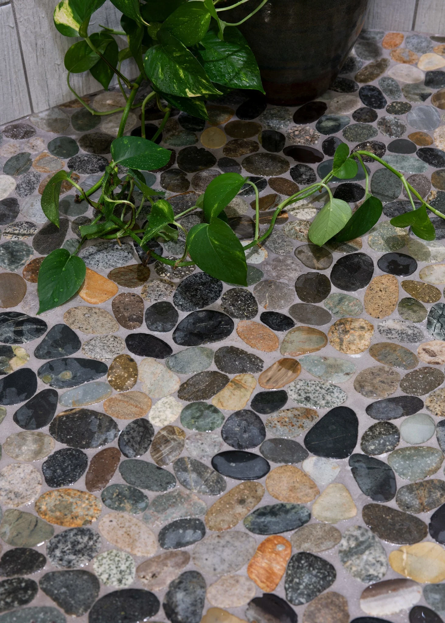 Olive Mix - Shaved Pebble Tile - Image 2