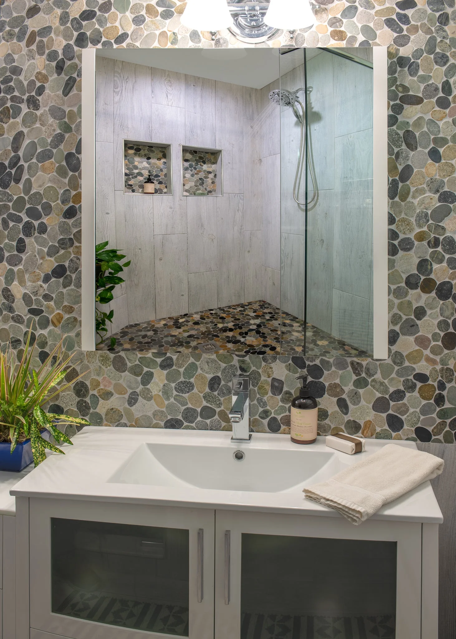 Olive Mix - Shaved Pebble Tile - Image 4